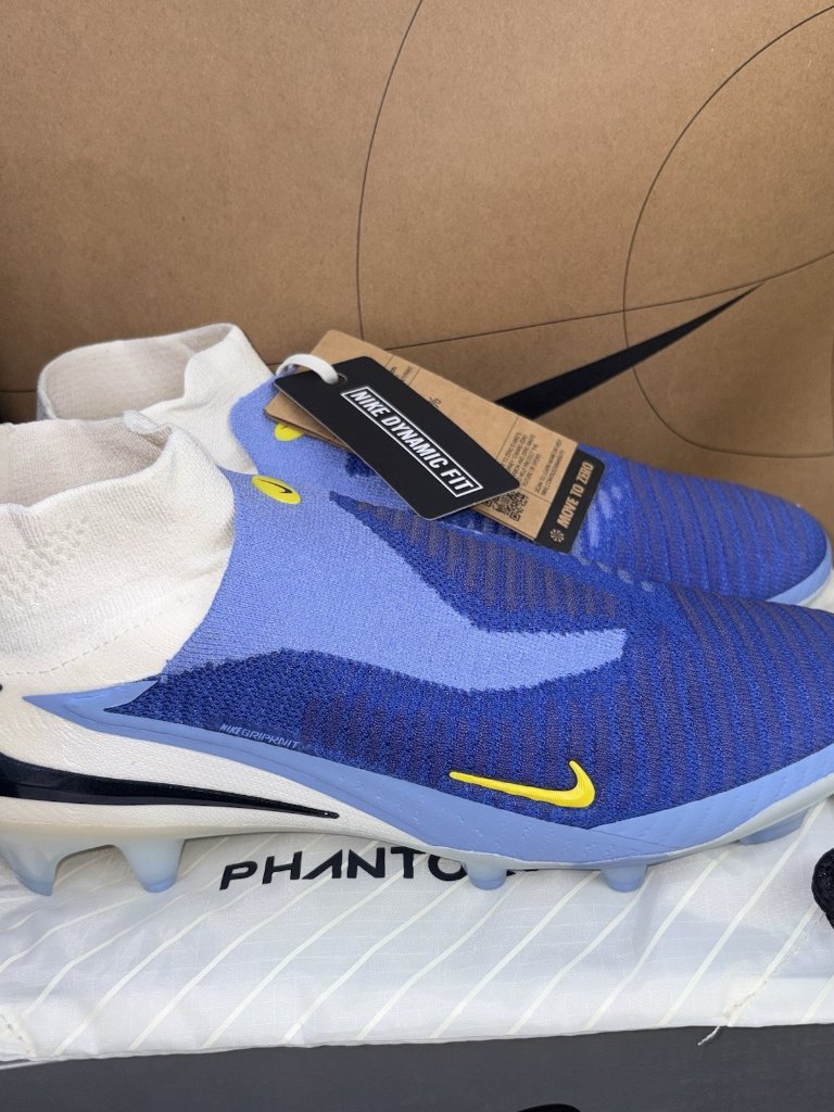 New Nike Phantom 6 High Elite Fg Lv8 White Racer Blue Hq2328-400 Men Size 10
